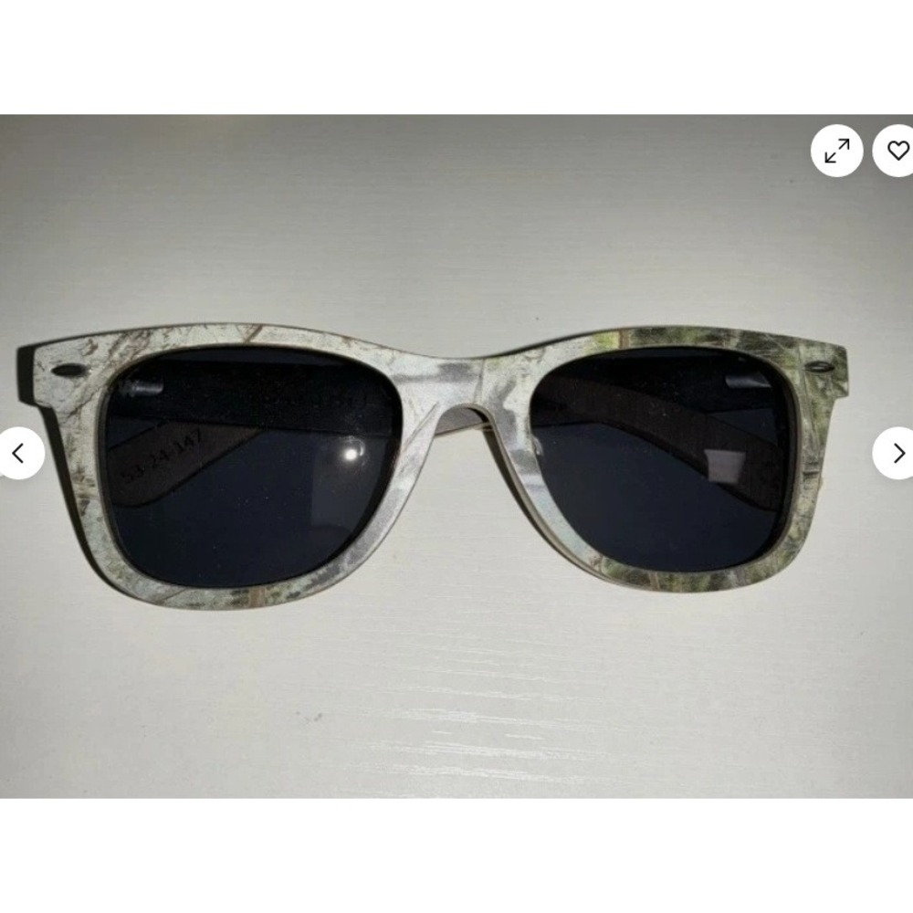 Woodzee Recycled Skateboard Sunglasses Size 53-24-147 (Malibu) LtGrnTreCamo